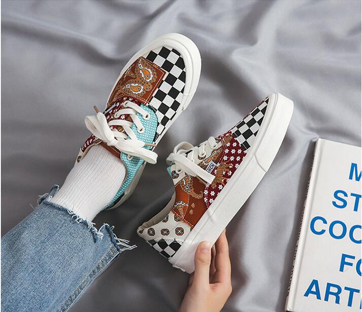 Hommes chaussures à carreaux vintage baskets кроссовки tennis toile skateboard chaussures zapatillas Harajuku Hip hop