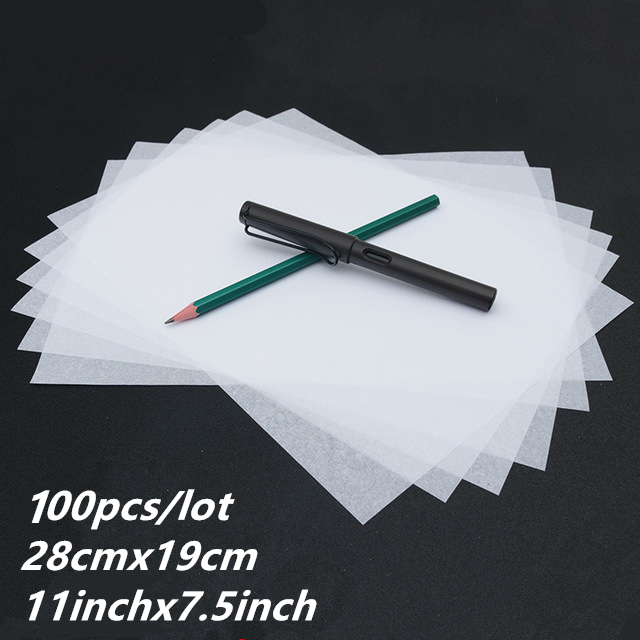100 stuks/partij, Dunne Semi Transparante Tekening Stick Figures Tissue Papier Fruit Verpakking Chinese Karakters Papier Blanco Copybooks