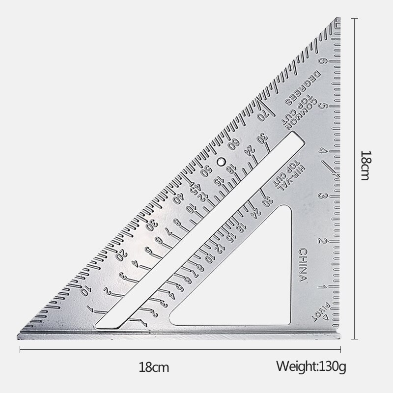 Vierkant, Meet Driehoek Aluminiumlegering Dakbedekking Vierkante 7 Rafter Hoek Gids Hoek Gradenboog Mijter Framing Meting Timmerman Meetinstrument