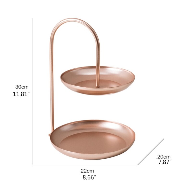 Light Luxury Iron Double-layer Jewelry Display Rack Family Party Dessert Fruit