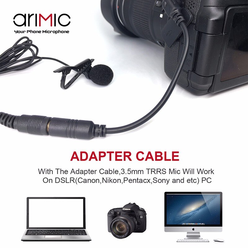Ulanzi AriMic 6m Dual-Head Lavalier Lapel Clip-on Microphone for Lecture or Interview for Smartphone Mobile phone and Tablets