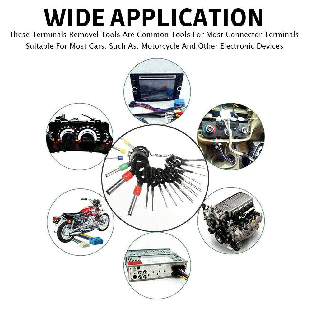 70Pcs Auto Terminal Verwijdering Elektrische Bedrading Crimp Connector Pin Extractor Puller Release Pin Extractor Kit Auto Plug Repair Tool