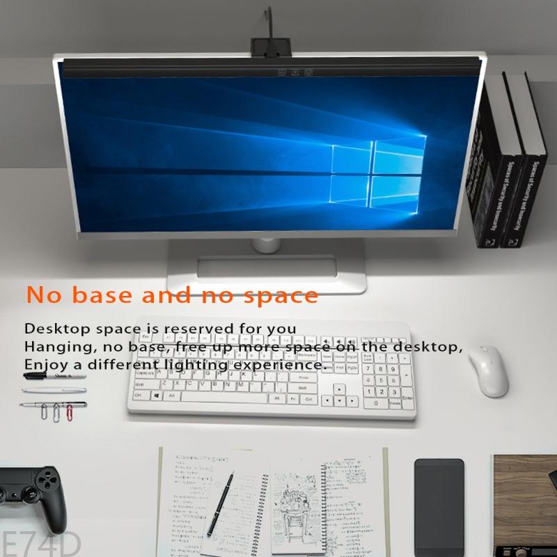E74D E-Reading Lamp Clip on Laptop Light Type C Powered Reading Lamp for Laptop Brightness Hue Adjustment No Sn for Glare