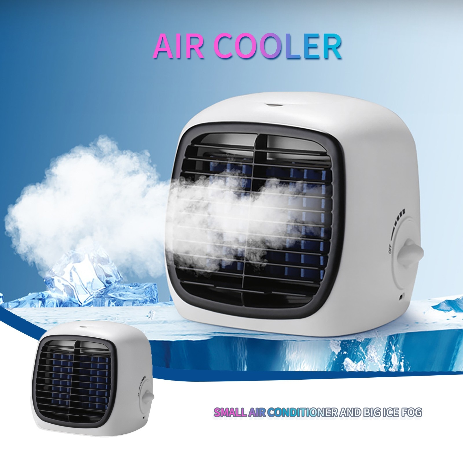 Mini Air Cooler Air Personal Space Cooler The Quick & Easy Way to Cool Any Space Air Conditioner Air Cooling Fan for Office Room
