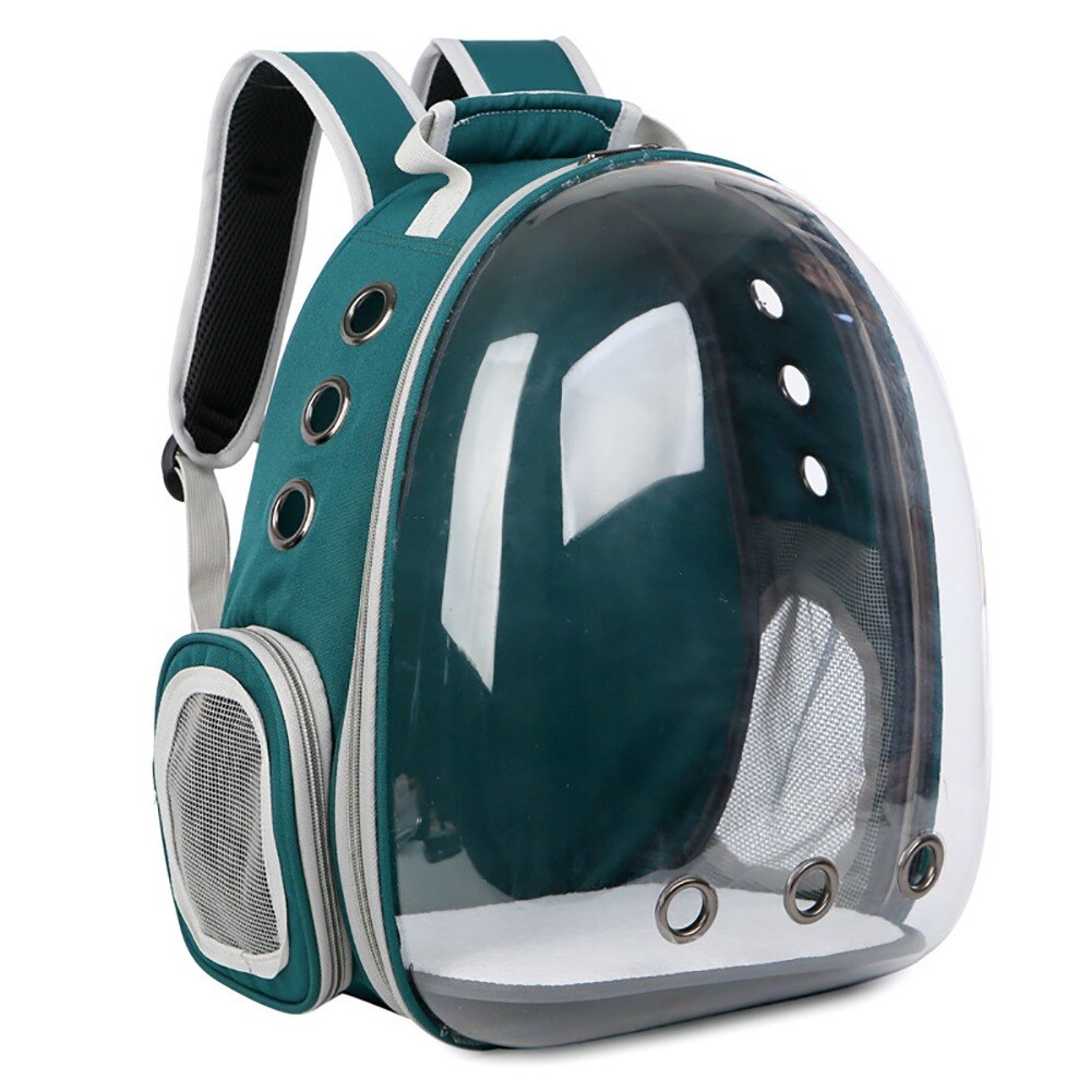 Cat Carrier Bags Cat Cage Transport Backpack Bag Travel Pet Portable Breathable Dog Backpack Transparent Bag Carrier Pet For Cat: dark green