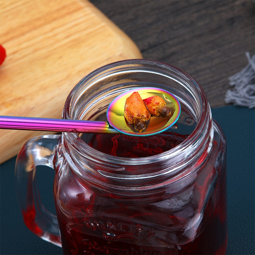 portable 304 stainless steel Straw+Spoon drinking straw milk tea cold drink coarse straw metal cup iron straw for bars/restauran