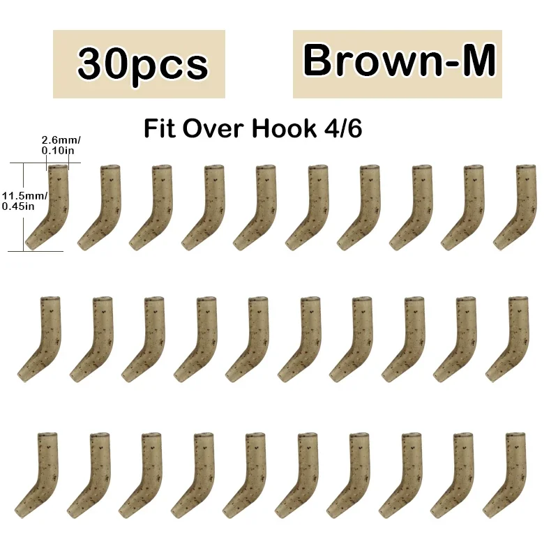 30pcs Carp Fishing Hook Kickers D Rig Kicker Aligners Hooks Sleeves Rigs All Colors Accessories End Terminal Tackle: WHITE