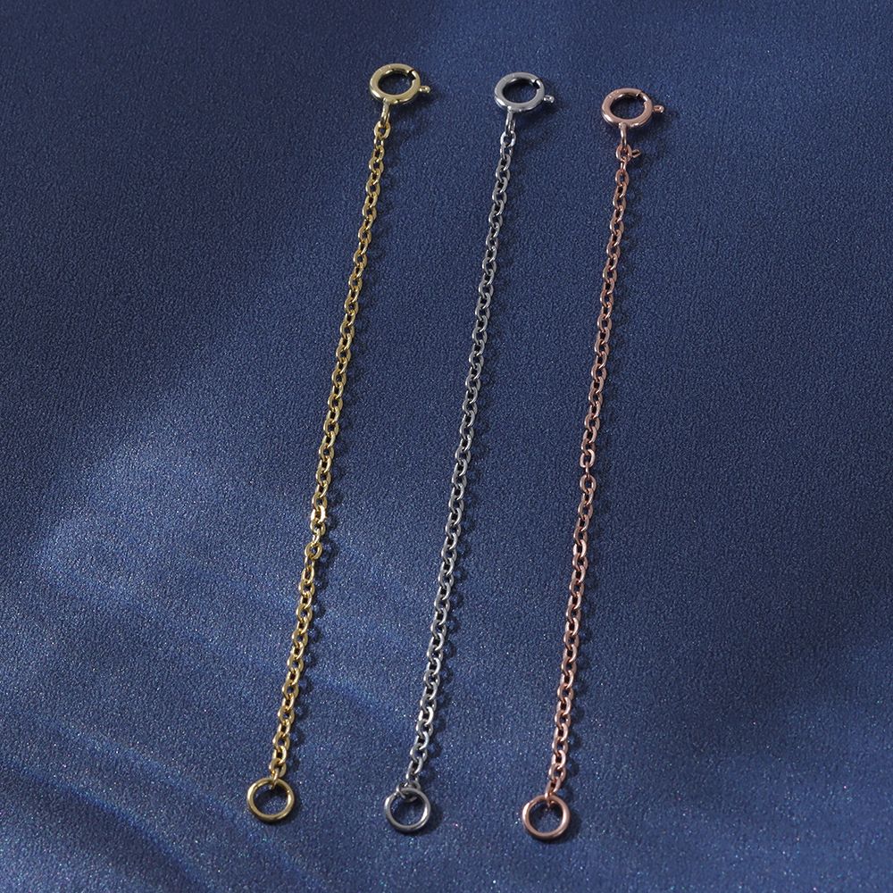 Kæde holdbart guld sølv rosa guld til armbånd halskæde gør-det-selv smykker tilbehør forlænger sikkerhedskæde forlænger