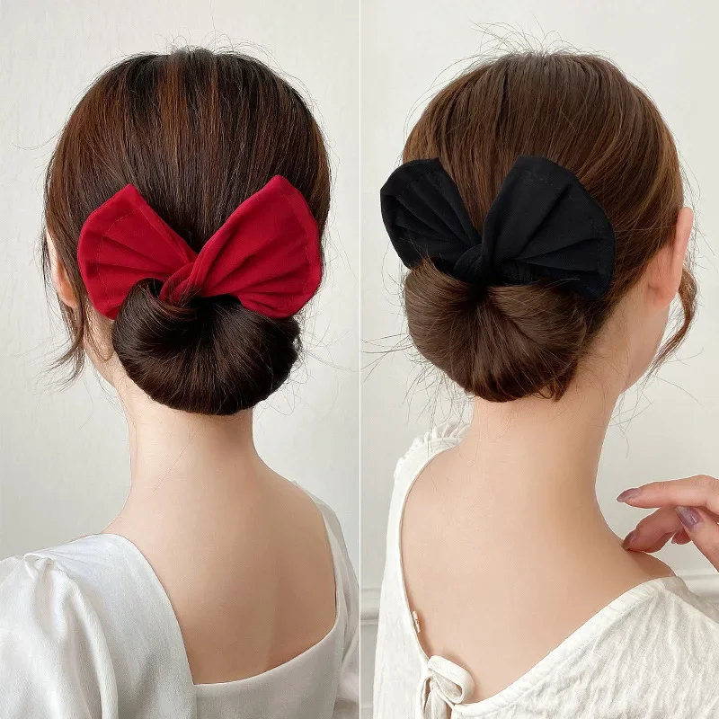 Dispositivo de grampo de cabelo em forma de arco feminino doce e adorável grampo de cabelo rápido coque ferramentas de estilo de cabelo trança hairbands ferramentas de penteado