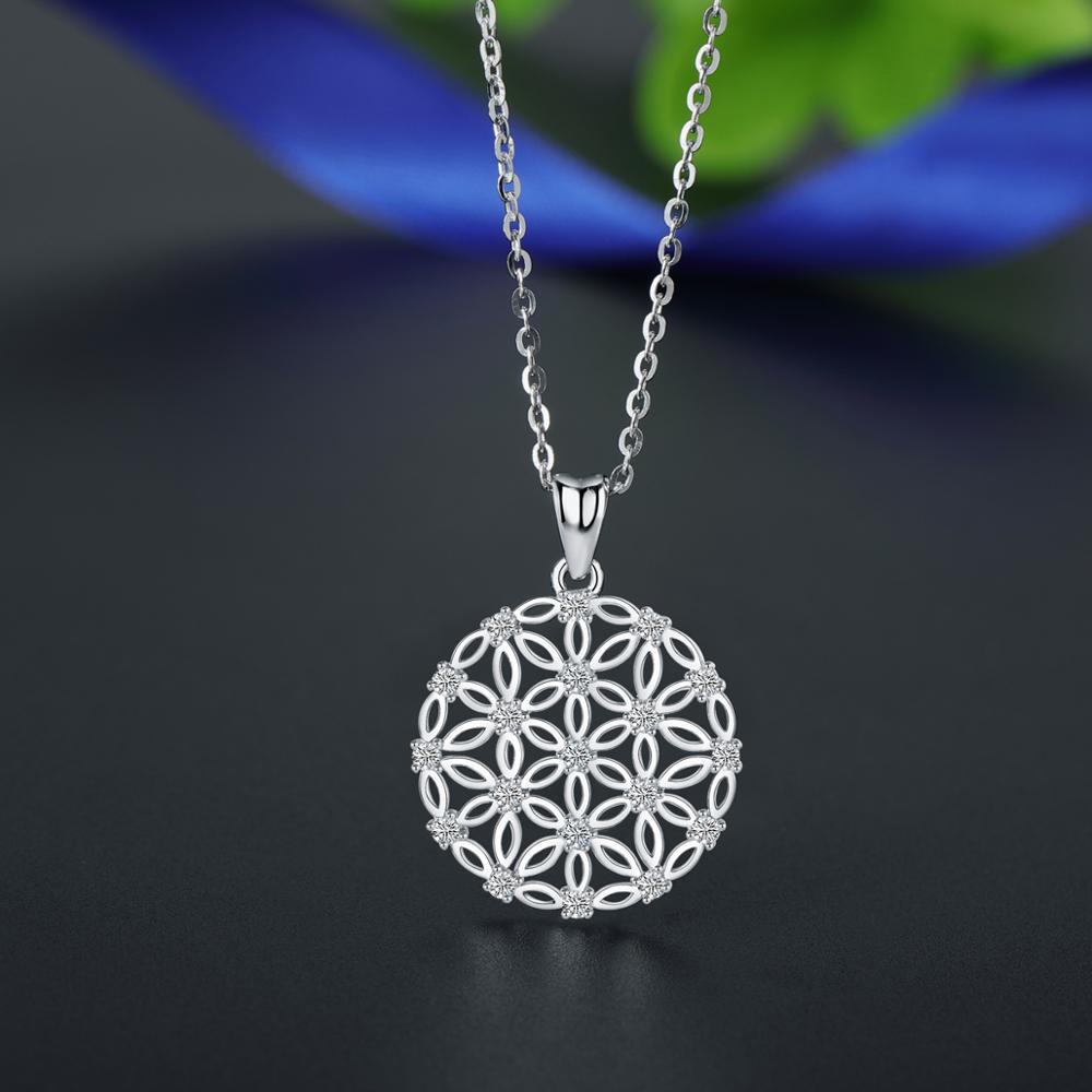Eudora Sterling Zilveren Bloem Van Het Leven Hanger Ketting Met Gratis Doos Elegante Sieraden Voor Vrouwen Romantische /Dropshpping D493