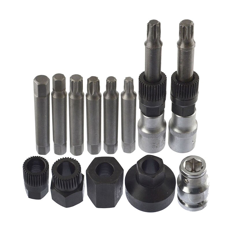 13 pc alternator pulley tool kit Alternator tool set / repair / removal / pulley crankshaft pulley tool