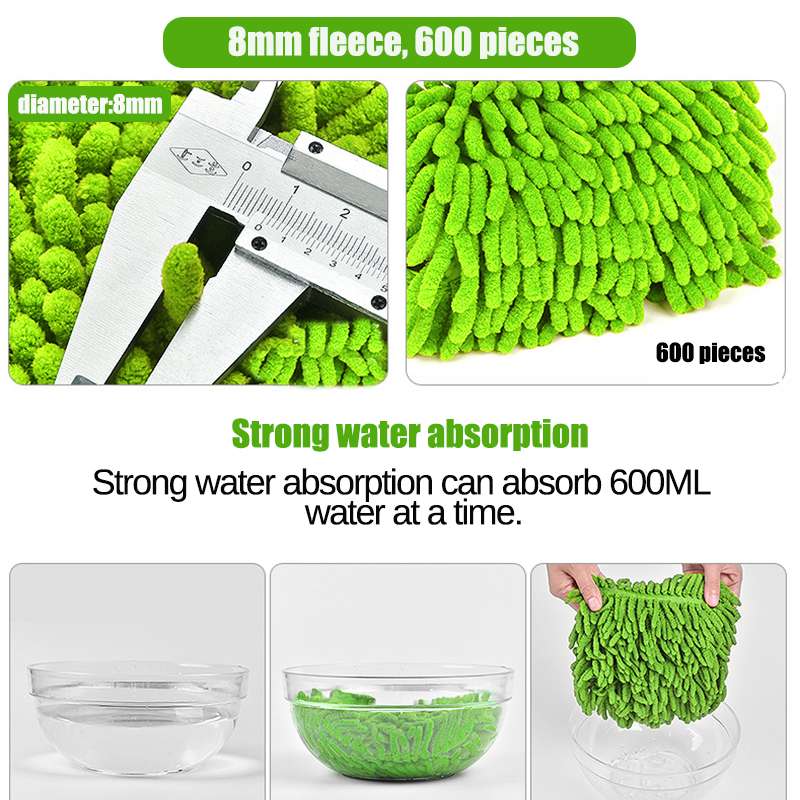 2 in 1 Car Washing Brush Microfiber Soft Car Wash Cleaning Mop Window Door Wash Tools Aluminum Alloy Retractable Long Handle