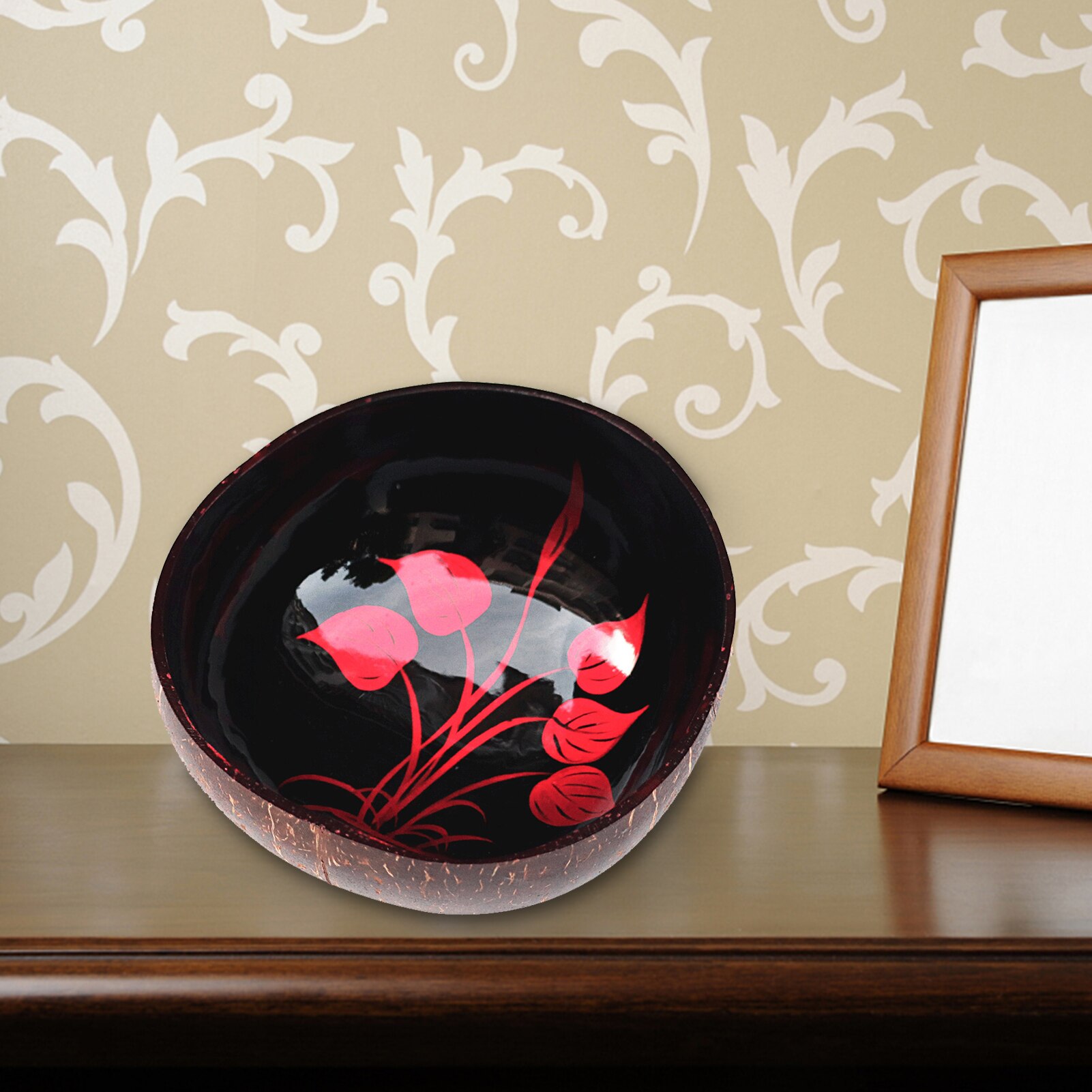 Coconut Shell Bowl Candy Sald Rice Food Tray Key Holder Storage Container Decor