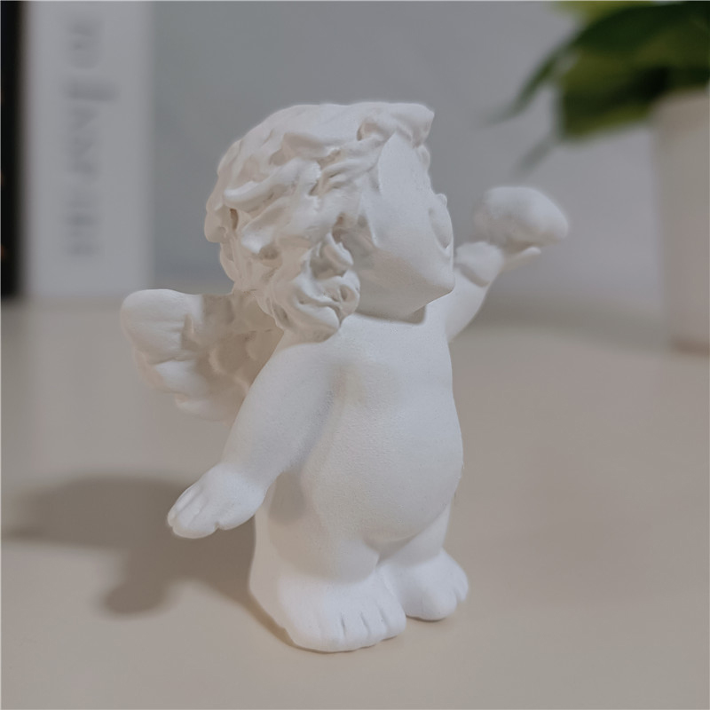 Figuras de ángeles blancos, adornos, de la suerte, estatuas de ángeles de hadas bonitas, escultura moderna, decoración del hogar para boda
