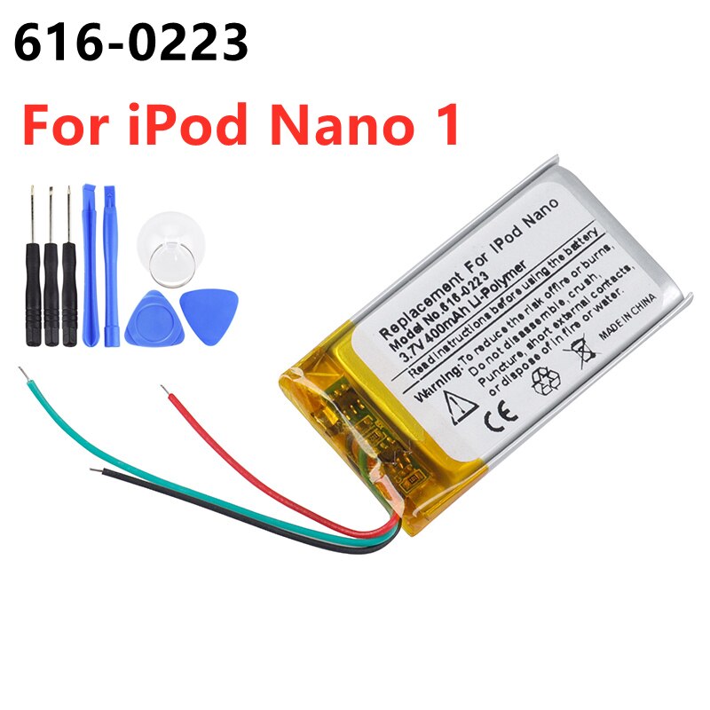 Original Replacement Battery 616-0223 For iPod Nano 1 1st Gen Generation MP3 Rechargeable Nano1 616-0223 Batteries + Tools