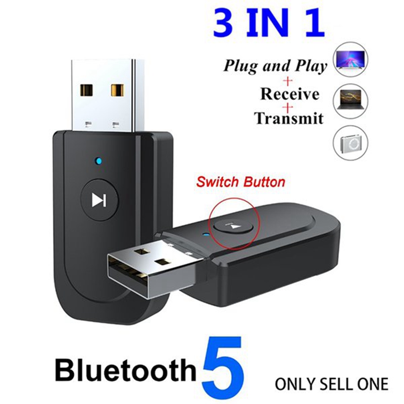 Usb Bluetooth 5.0 Adapter 3 In 1 Wireless Music Re... – Grandado