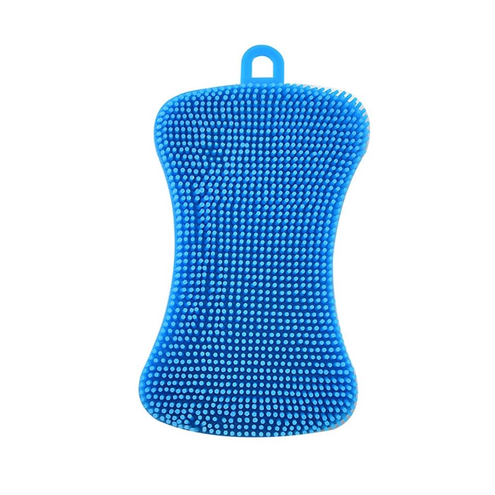 Cleaning Tool Double Sided Silicone Dishwashing Brush Soft Reusable Washing Cleaning Brushes Flexible Cleaning Brush Kitchen: Red