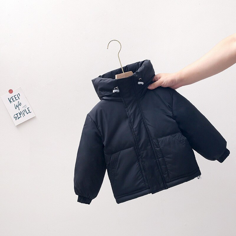 Stijl Voor De Herfst En Winter Kinderen Donsjack Gewatteerde Kinderen Korte Jas Jongens En Meisjes Donsjack winter Kleding: Black / 6T