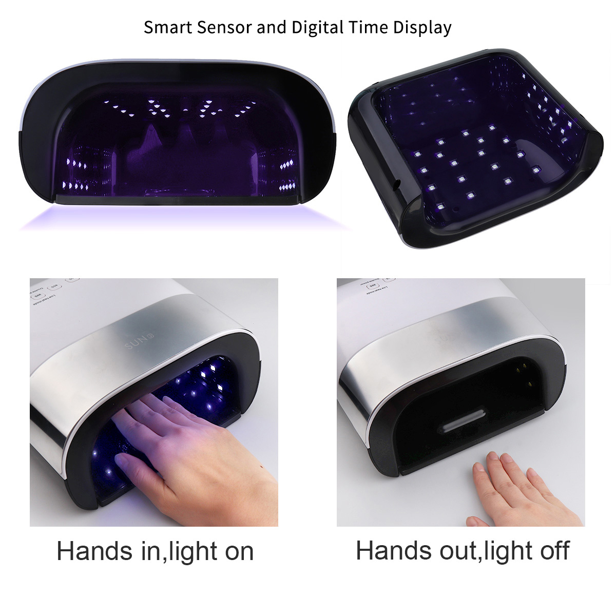 Monja-secador de uñas SUN3, lámpara LED UV de 48W, con temporizador inteligente, Sensor automático de esmalte en Gel, herramienta de manicura, 14 unids/set por Set