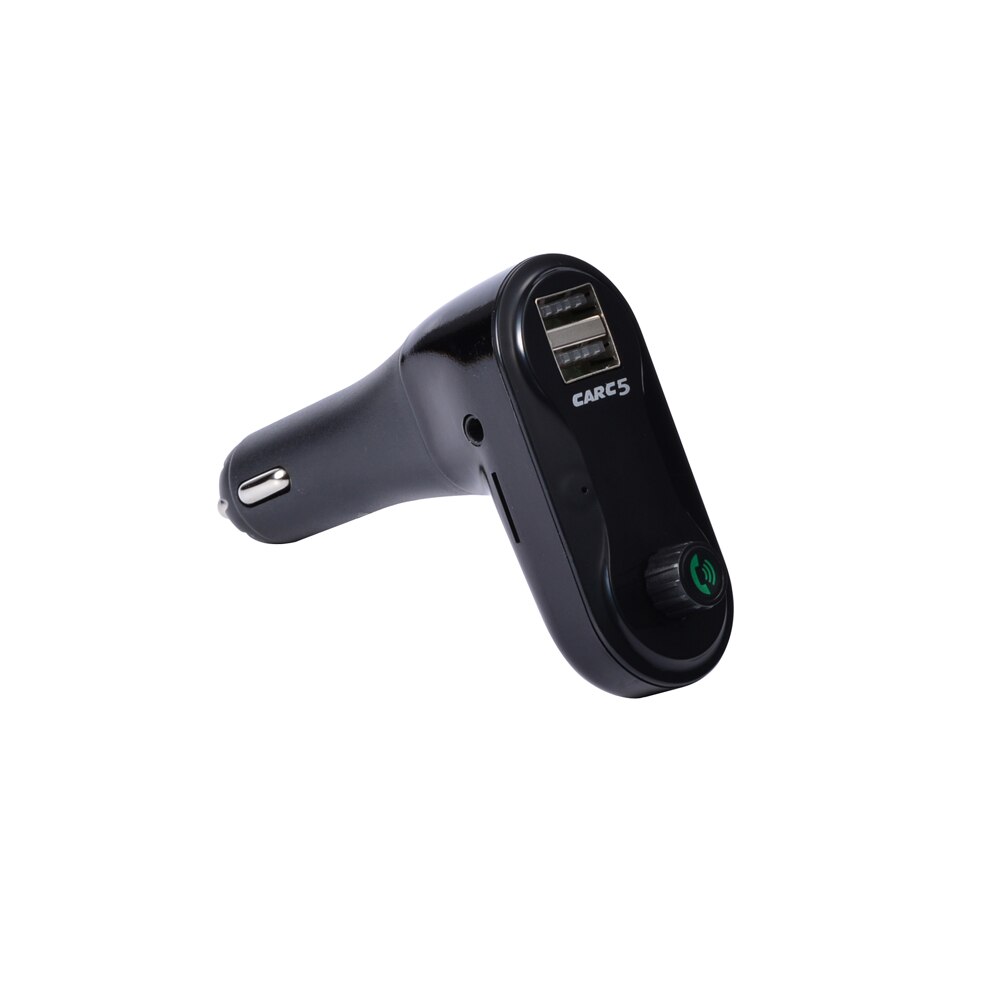 Freihändiger Drahtloser Bluetooth FM Sender mit AUX Modulator Auto Bausatz MP3 Spieler TF SD USB LCD Auto Zubehör Dual USB ladegerät: Schwarz