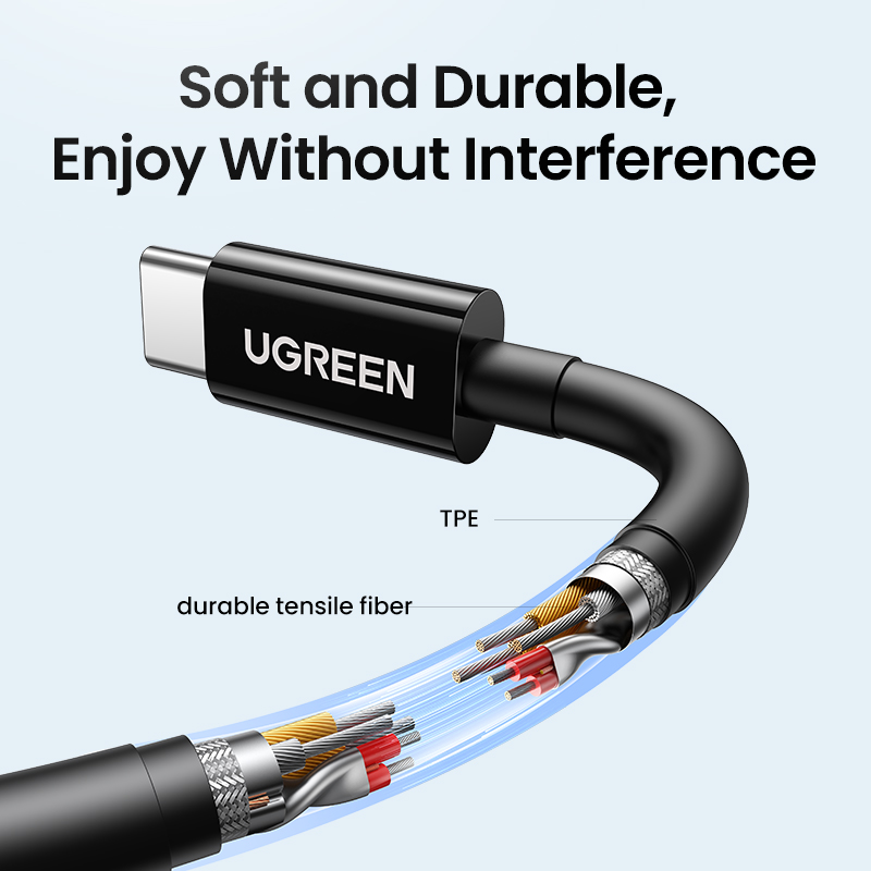 UGREEN Auriculares semiabiertos con cable USB tipo C de 3,5 mm con micrófono, auriculares con cable, auriculares estéreo HiFi, para la mayoría con conector de 3,5 mm