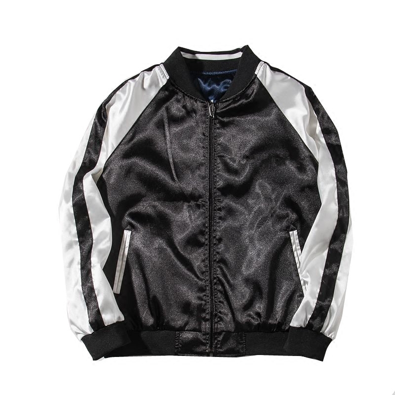 Women / Men Spring Autumn Clothes Silk Satin Baseball Jackets Student Both Sides Wear Peacocks Embroidered Bomber Jacket Coats