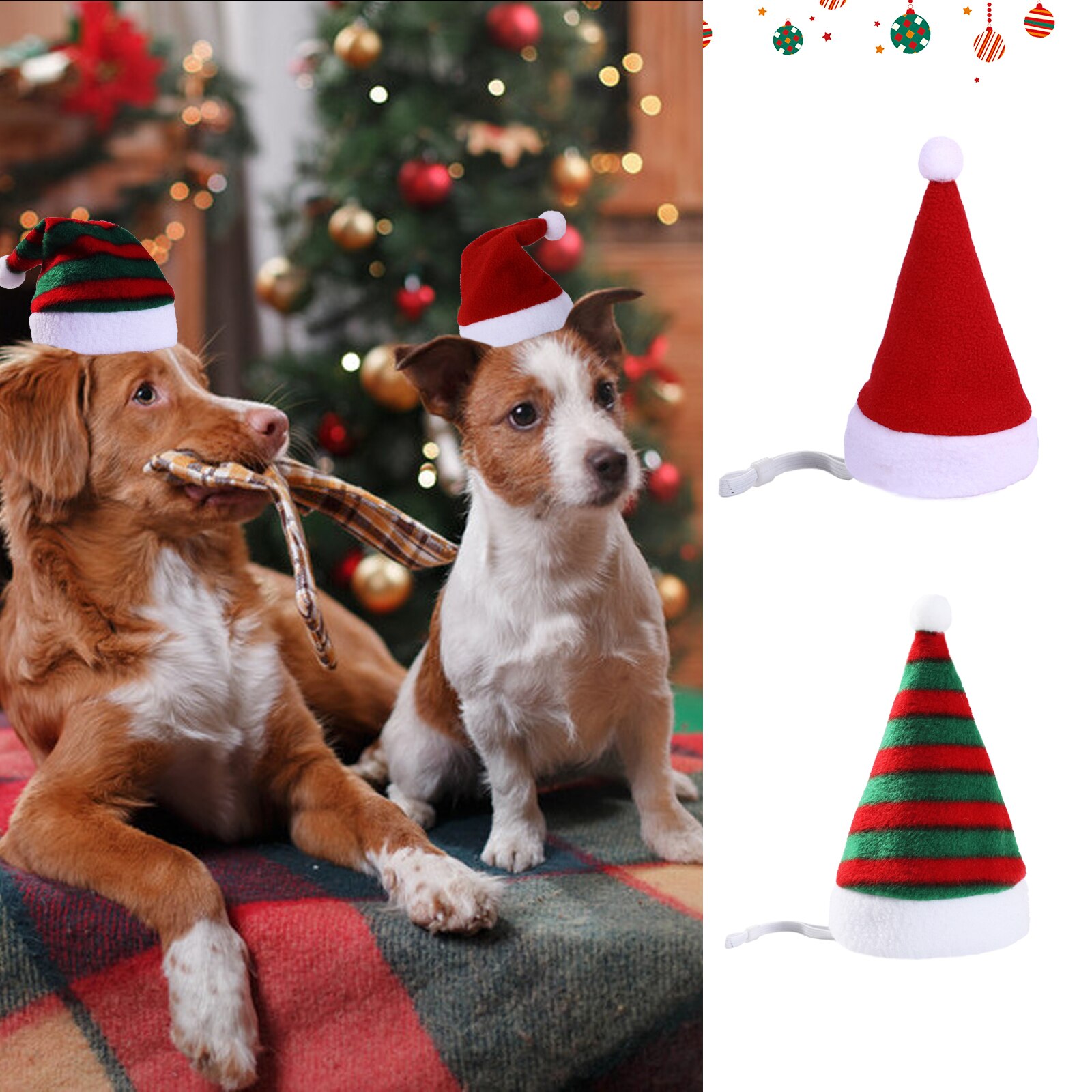 Kat Hond Kerst Xmas Rode Kostuum Christmas Santa Hoed Xmas Party Decoratie Huisdier Kerst Puppy Kitten Hoed