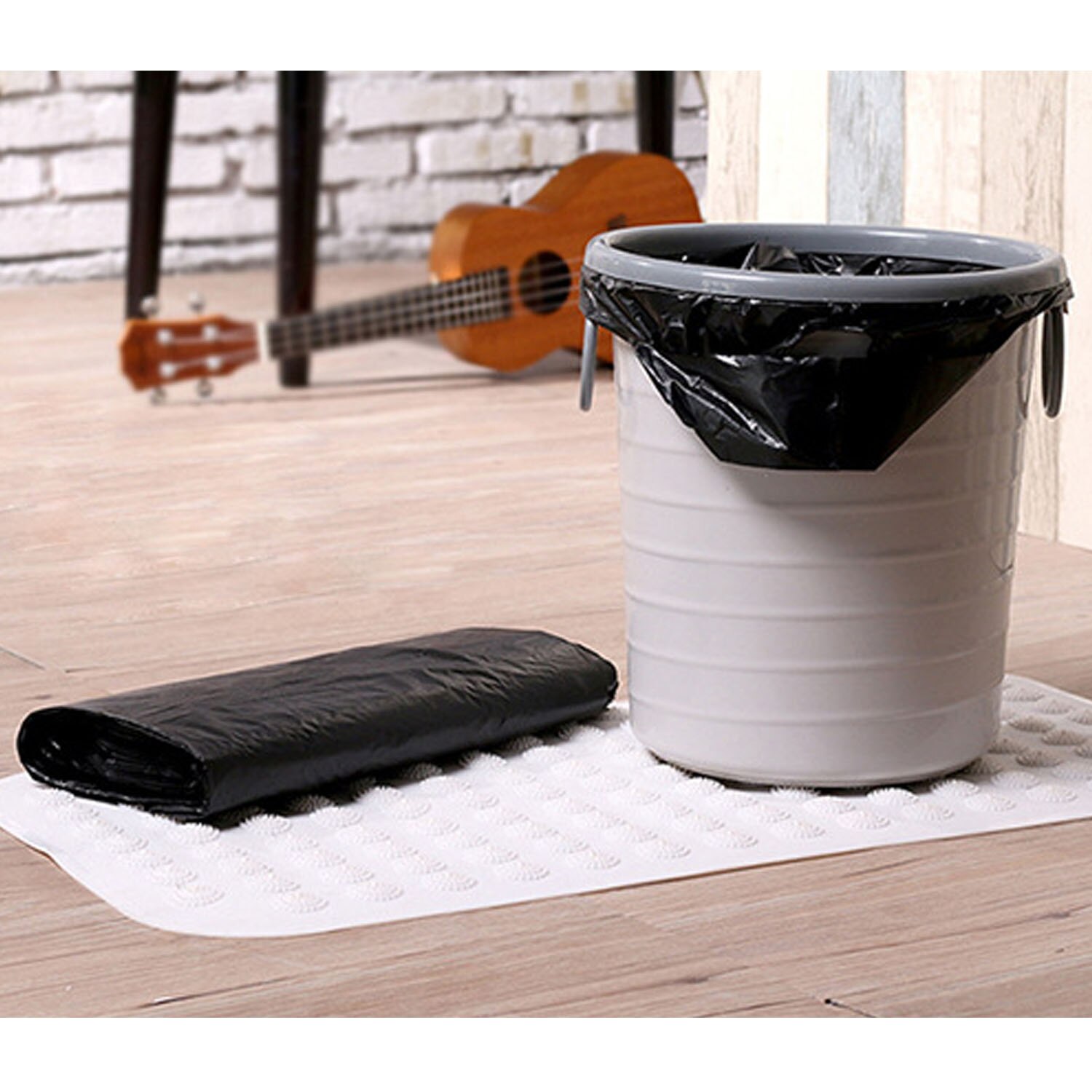 1 Roll/50pcs Disposable Thicken Garbage Bag Trash Can Vest Type Rubbish Bags Kitchen Waste Bag Black Privacy Plastic Trash Bags