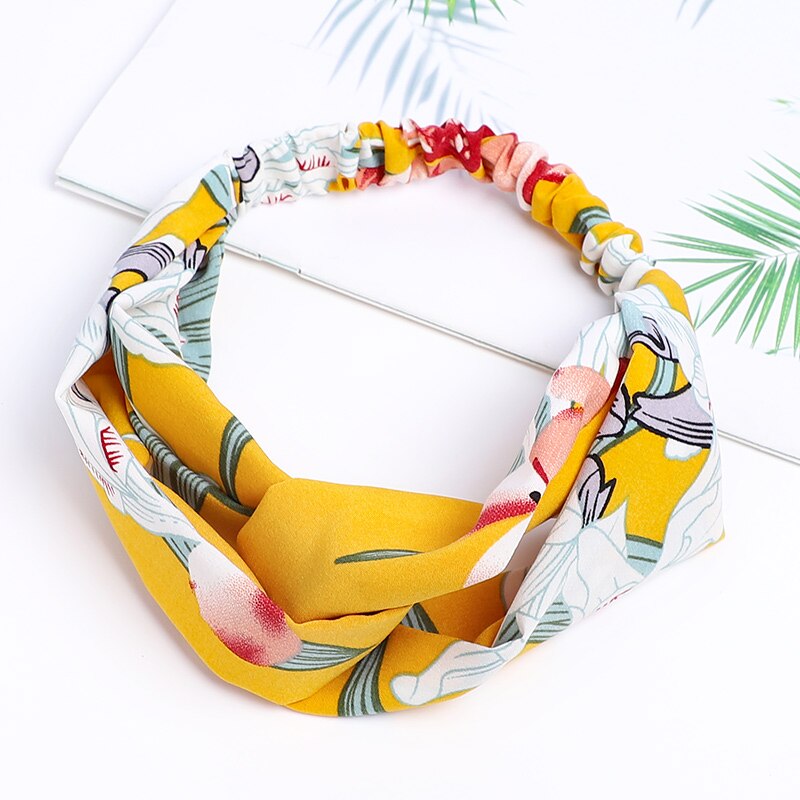 1pc vrouwen eenvoudige bloemen en bomen bos brede haarband doek knopen bladeren haarbanden kersen haar ring hoofdband voor meisje: 2