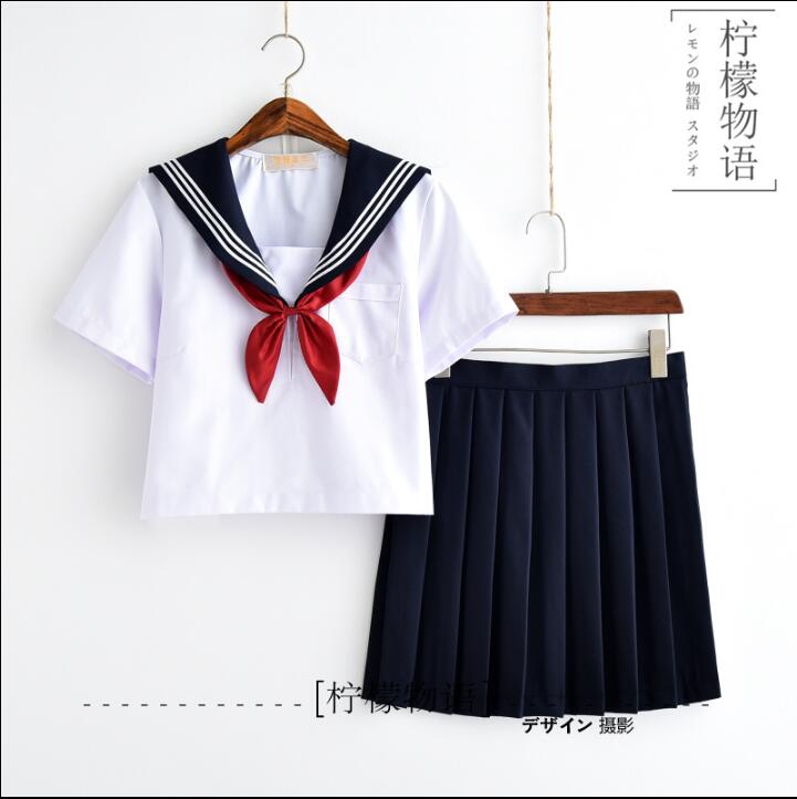 Uniforme scolaire japonais lycée JK marin uniforme Autumen à manches longues Girly: short sleeve / 4XL