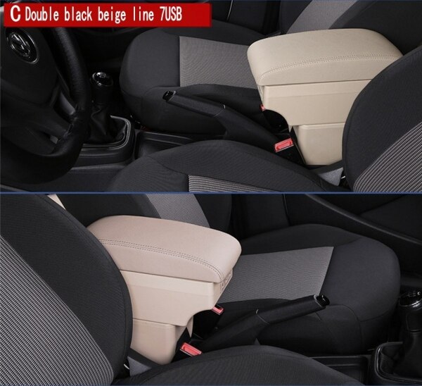 Für Chevrolet Funken III armlehne Kasten Universal- Wagen center konsole änderung zubehör doppel angehoben mit USB: C-Beige