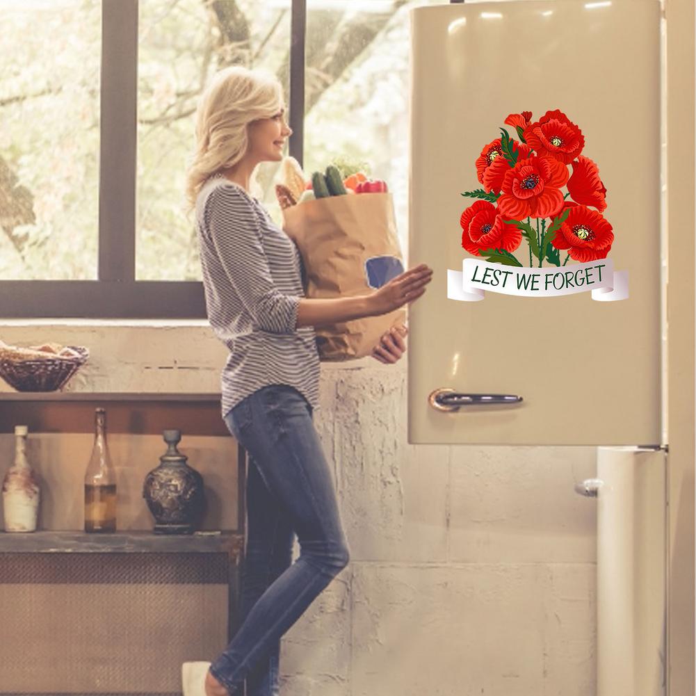 Poppy Flower Sticker Red Poppy Flower Wall Stickers Art Decal Mural Decor Home Office DIY Walls Doors Windows Decoration Newest