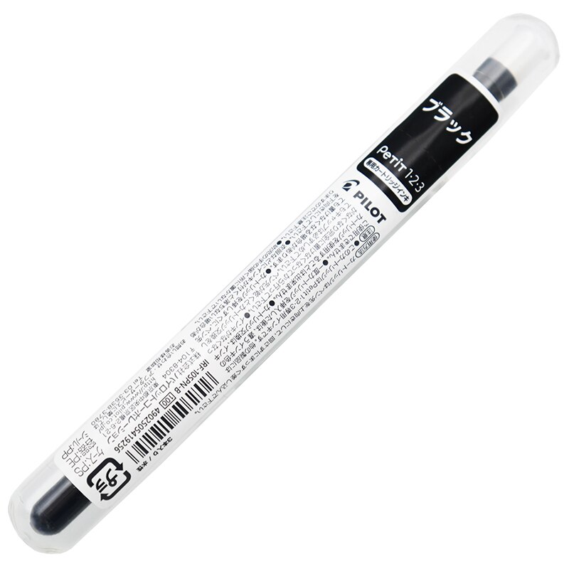 Kawaii pilotpenna spn -20 mini reservoarpenna fin spets 0.3mm genomskinlig färgglad bläck student skrivartillbehör barn wrting: 3 svarta patroner