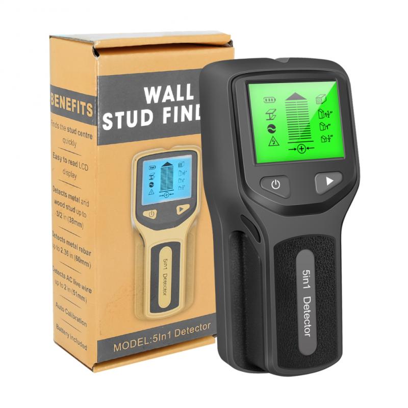 5 IN 1 Digital Metal Detector Multifunction Wall Scanner AC Wood Wall Stud Finder Copper Detect Wall Scanners Instr