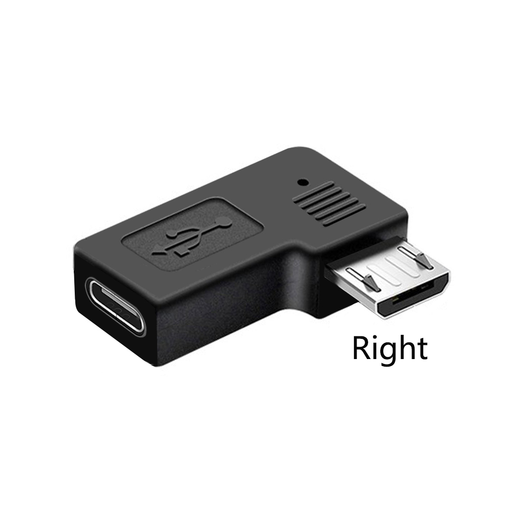 90 angle Type-C Female To Micro-B Micro male USB Charger Data otg cable adapter oy left/right/up/down: Other