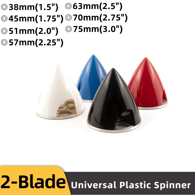 1Pc GEMFAN Propeller Spinner Plastic 2-blade Nylon Cone 1.5/1.75/2.0/2.25/2.5/2.75/3.0"Inch/ Aluminum Backplate for RC Airplane