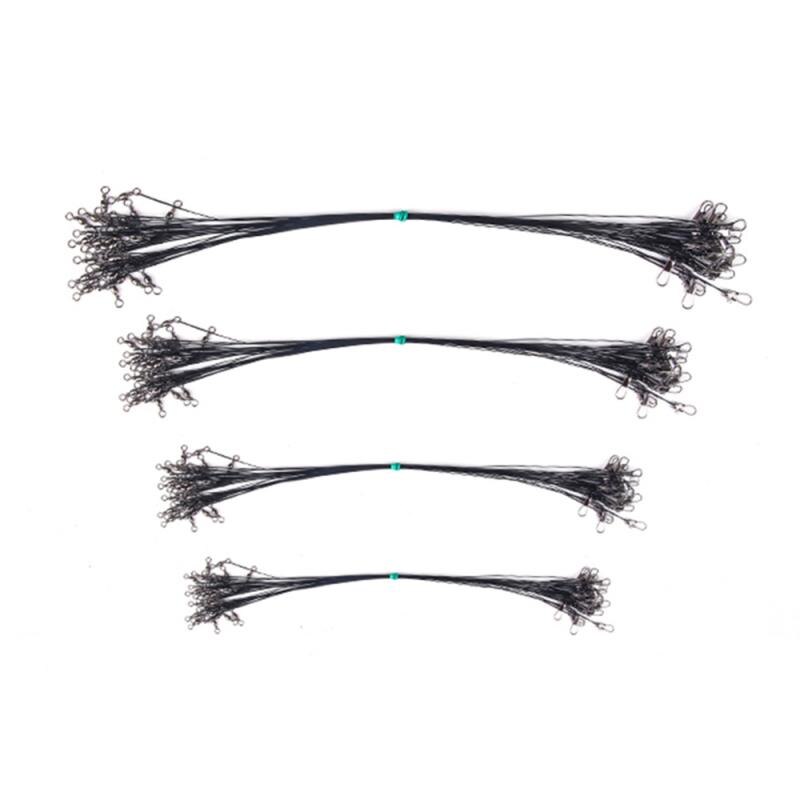 1pcs/lot Anti Bite Steel Fishing Line Steel Wire Leader With Swivel Fishing Accessory Lead Core Leash Fishing Leader Wire