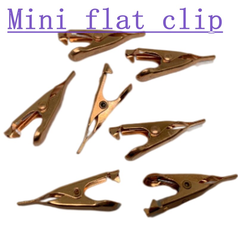 Mini Mini pince crocodile en cuivre plat sans dents câble fil batterie pince crocodile pince électrique testeur sonde voiture Double extrémité