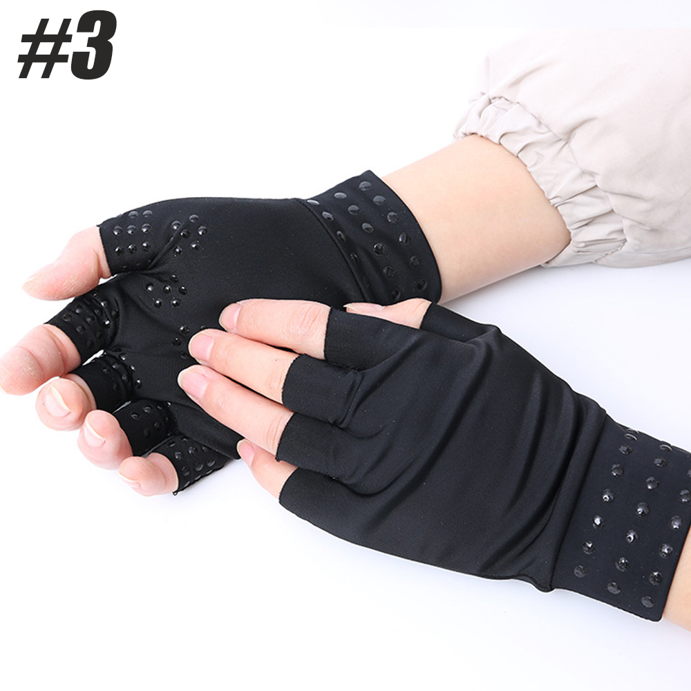 Arthritis Gloves Compression Gloves Magnetic Anti-Arthritis Therapeutic Therapy Fingerless Gloves Hand Pain Heal Joints Relief: Red
