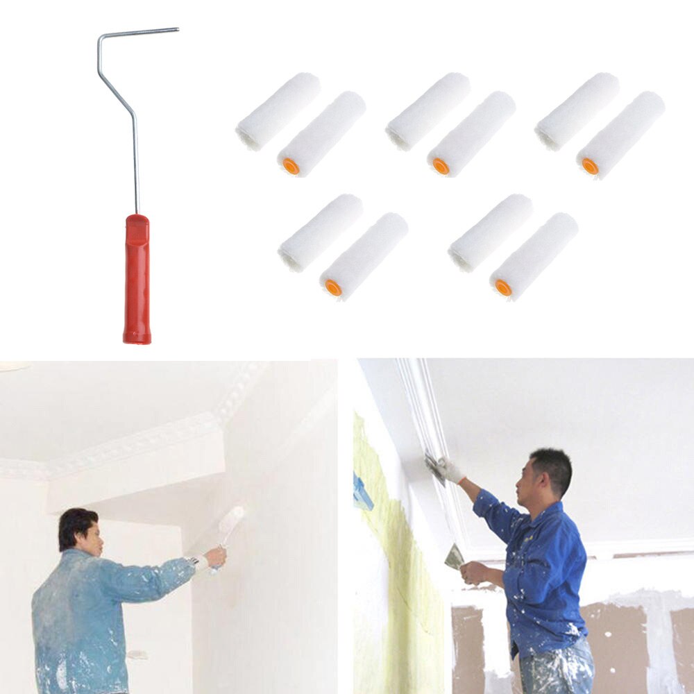 4in Paint Roller Covers Decorative Brushes For Wall Painting Brush Tool Multifunction 1 Set