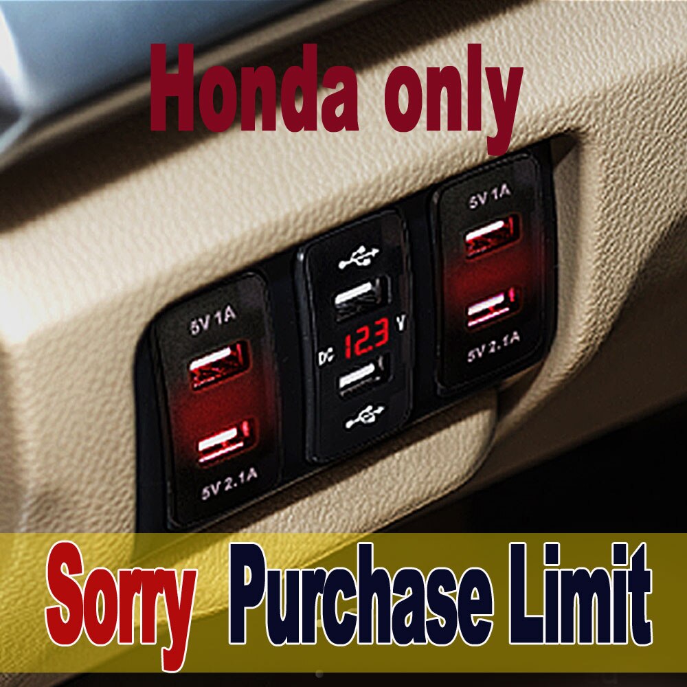 Dual Usb Autolader Stopcontact Lader Met Digitale Voltage Display Voor 12 V/24 V Auto Usb auto Voor Honda