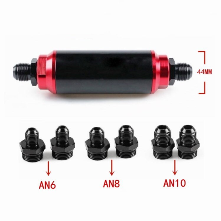 Car Modified Universal 44MM Oil Fuel Filter Oil Filter Element Filter Connector AN6 AN8 AN10