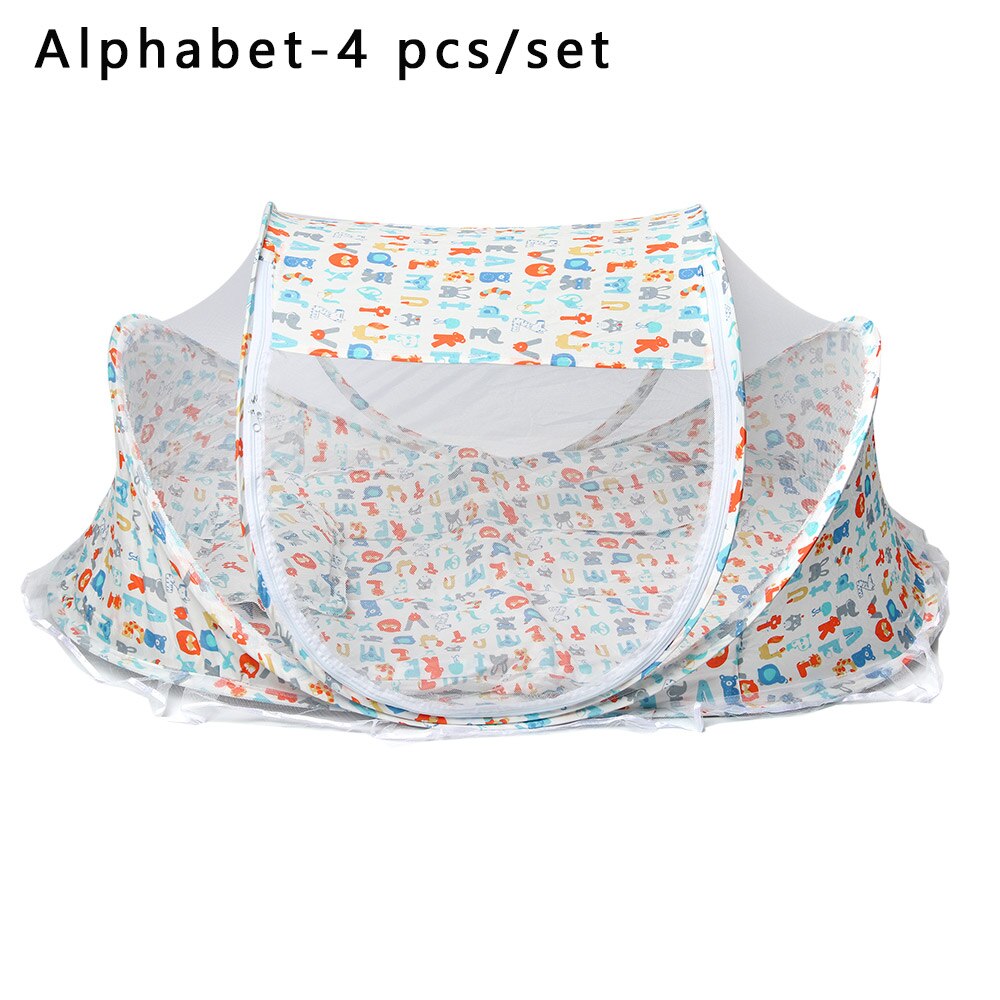 Neugeborenen freundlicher Polyester Faltbare Netz Spielen Zelt Moskito Netto Reise Kleinkind Bett Kissen Reißverschluss freundlicher Baby Krippe Faltbare: Alphabet - 4 stück
