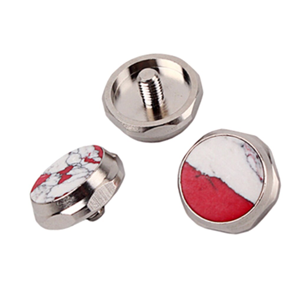 3x Trompet Repareren Deel Knoppen Prachtige Accessoires Rood/Witte Steen