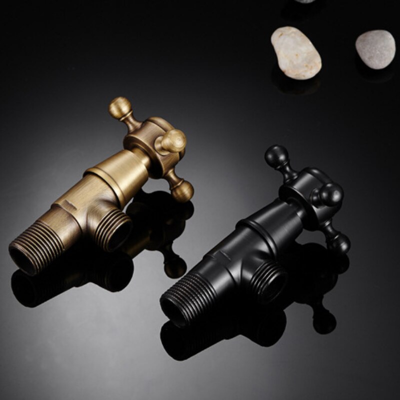European Style Copper Bathroom Toilet Angle Valve Antique Bronze Toilet Faucet Bidets Valve F1/2"x1/2" Water Fill