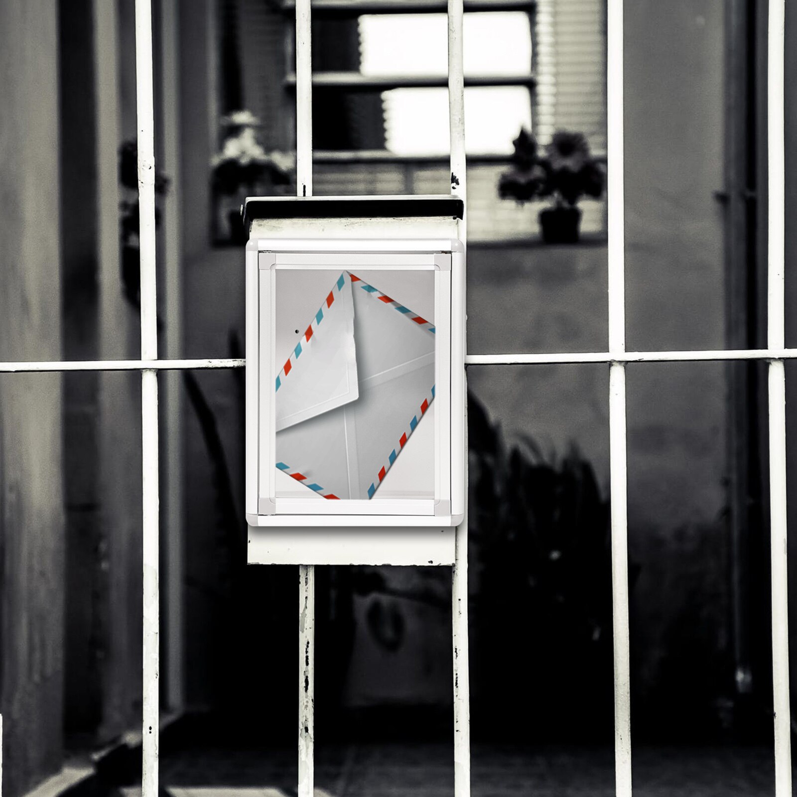 1pc Durable Letter Case Post Box Wall-mounted Letter Box Outdoor Newspaper Box