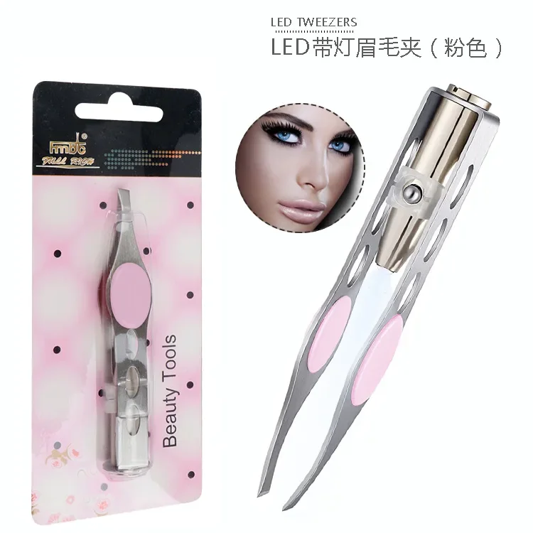 LED Lighted Eyebrow Tweezers Precise and Illuminated Beauty Tool for Brow Shaping: PURPLE