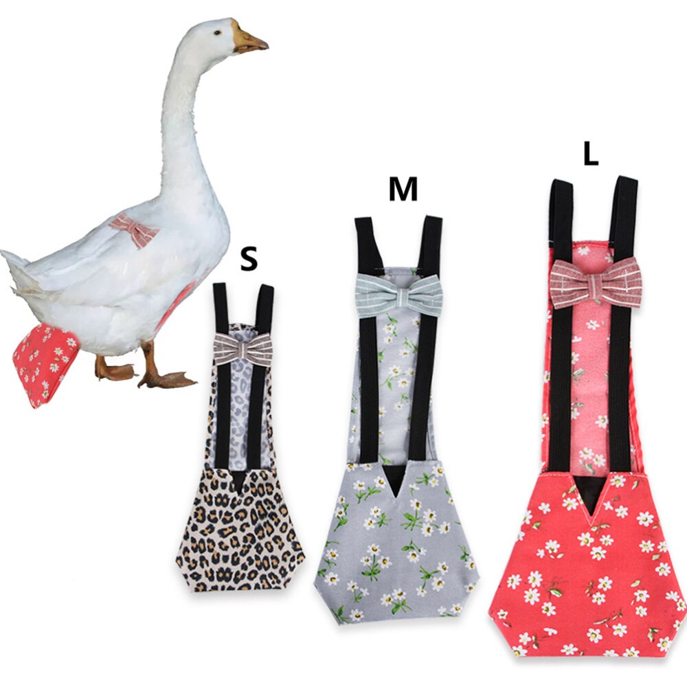 Pet frango pato fralda lavável aves de capoeira ganso roupas design bowknot com elástico engraçado ganso roupas (vermelho s)