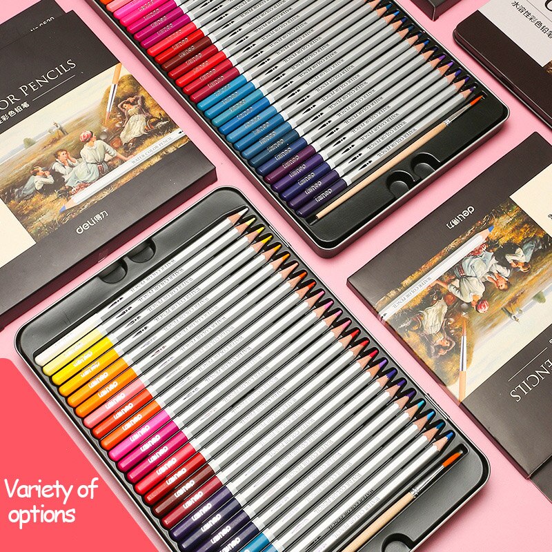 Crayon de couleur soluble dans l'eau 24 36 48 72 couleurs, stylo aquarelle pour croquis, fournitures d'art pour enfants, ensemble de peinture