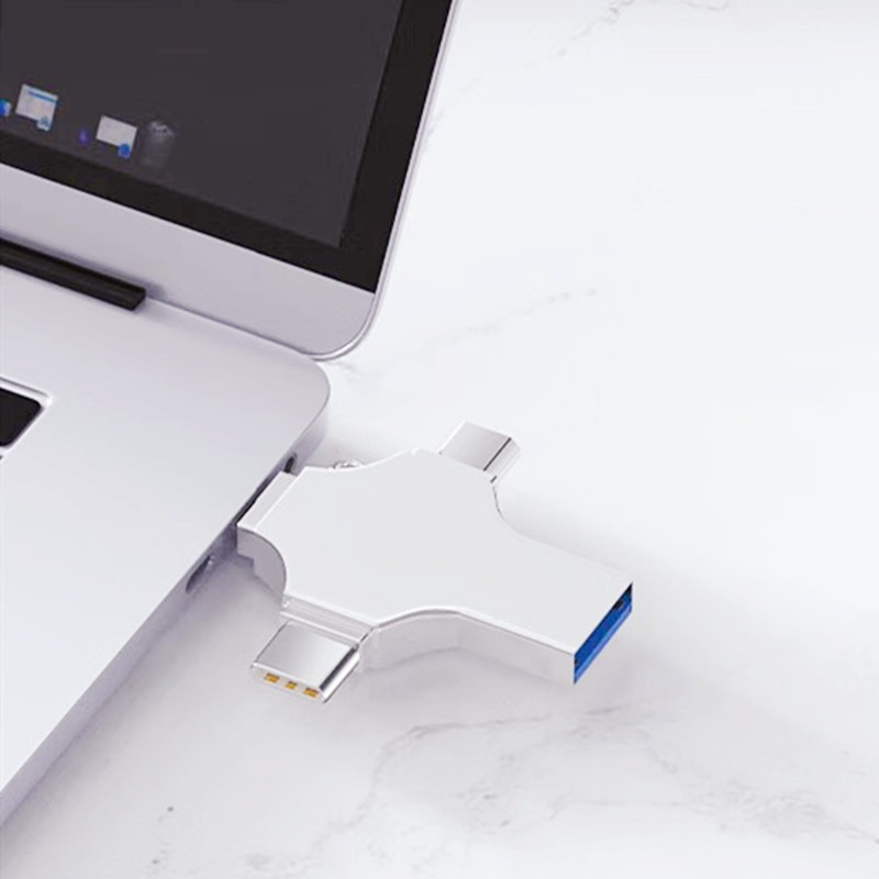 Unidade Flash USB para Todos os Telefones, Dispositivos de Armazenamento Externo, Pen Drive, USB 3.0, 4 em 1, OTG, Tipo C, Plus, X, 32GB, 64 GB